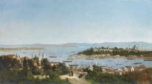 HAYETTE Francois Claude 1838,CONSTANTINOPLE FROM GALATA,1874,Sotheby's GB 2015-04-21