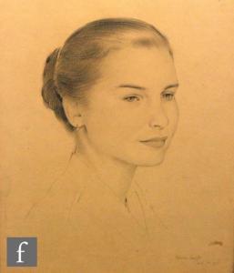 HAYLETT Malcolm 1923-2000,Portrait of Jean,1952,Fieldings Auctioneers Limited GB 2019-03-30