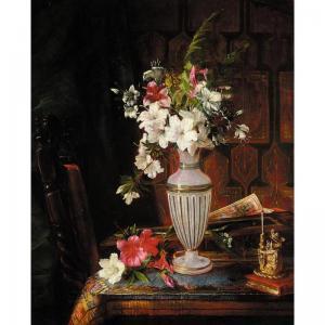HAYLLAR Jessica 1858-1940,STILL LIFE OF FLOWERS WITH BOOKS AND A MATCHSTICK ,Sotheby's GB 2003-03-26