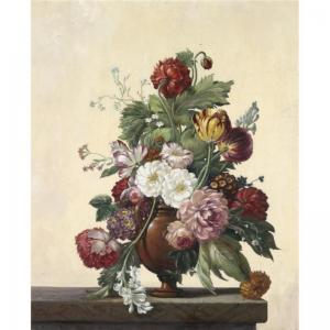 HAYNES E.E 1900-1900,STILL LIFE OF FLOWERS IN A VASE ON A STONE LEDGE,Sotheby's GB 2007-09-10