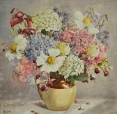 HAYNES Isobel Jessie 1871-1958,Floral Still Life in Earthenware Jug,Theodore Bruce AU 2015-06-28