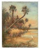 HAYNES STOCKWELL Catherine 1895-1983,Florida Waterway with Palms,Burchard US 2021-05-16