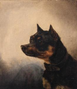 HAYS William Jacob 1830-1875,Manchester Terrier Head Study,1851,William Doyle US 2019-02-13