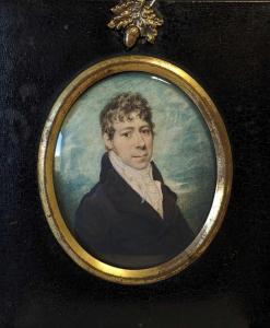 HAYTER Charles 1761-1835,Portrait miniature of a gentleman in a navy blue j,1800,Cheffins 2023-07-20