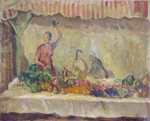 HAYWARD Alfred Robert 1875-1971,A vegetable stand in a market,Dreweatts GB 2014-08-28