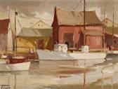 HAZARD william garnet 1903-1987,Fishing Boats in Harbour,Walker's CA 2017-12-12