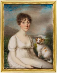 HAZLEHURST Thomas 1740-1821,Portrait of a lady and her dog,1803,Sotheby's GB 2021-12-09