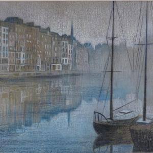 HEAD Robert William 1941,River scene at Honfleur,Burstow and Hewett GB 2019-06-19