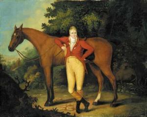 HEAPE GEORGE,A Gentleman with his Chestnut hunter in a landscape,Christie's GB 2001-02-14