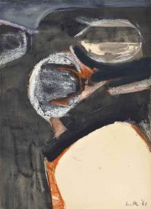 HEATH Adrian 1920-1992,Black and orange abstract,1961,Christie's GB 2014-12-12