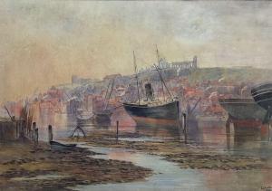 HEATH Lewis A 1900-1900,Whitby Abbey from the Harbour,1886,David Duggleby Limited GB 2022-09-03