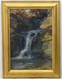 HEATH Margaret A 1800-1900,board, A waterfall,Dickins GB 2019-04-15