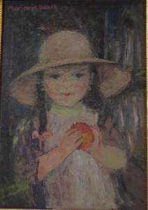 Heath Marjorie 1905-1994,girl in a pink hat,Burstow and Hewett GB 2019-01-29