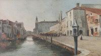 HEATHCOTE F.A,Venice, depicting a canal with bridge and a market,Serrell Philip GB 2015-07-09