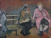 HEATHER Marjorie 1904-1989,Couple Sitting on a Bench,Cheffins GB 2008-07-10