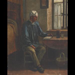 HEATON Augustus Goodyear 1844-1931,READING BY MOONLIGHT,1886,Waddington's CA 2008-05-13