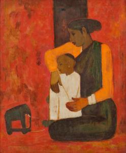 HEBBAR Kattingeri Krishna 1911-1996,Untitled (Mother and Child),1960,Sotheby's GB 2024-03-18