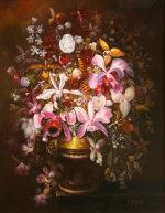 HECHT Antoine 1786-1837,Floral Bouquet in an Urn Shaped Vase,Mullen's Laurel Park IE 2009-11-15