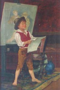 HECHT G 1800-1800,a boy reading the paper,Freeman US 2008-07-11
