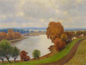 HECKER Franz 1870-1944,Wide North German Lake Landscape,Van Ham DE 2021-11-18
