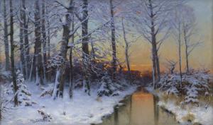 HECKER Franz 1870-1944,Winterlandschaft bei Sonnenuntergang,1899,Galerie Bassenge DE 2023-11-30