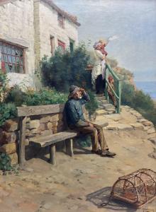 HEDLEY Ralph 1851-1913,Waiting for the Boats at Runswick Bay,1889,David Duggleby Limited 2023-06-16