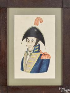 HEEBNER Abraham W 1802-1877,a man in military dress,Pook & Pook US 2020-07-11