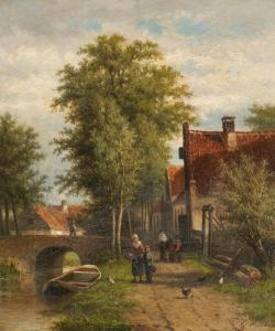 HEEREBAART Georgius 1829-1915,Dorfstraße in Holland,Van Ham DE 2022-01-26
