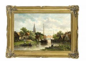 HEEREBAART Georgius 1829-1915,Holländische Grachtenlandschaft,Historia Auctionata DE 2019-10-18