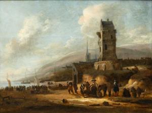 HEEREMANS Thomas 1641-1694,A busy day on the beach of Katwijk,1671,Venduehuis NL 2023-05-23