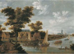 HEEREMANS Thomas 1641-1694,A view of the Zwaenseiland and the river Zwaenhals,Christie's 2003-09-02