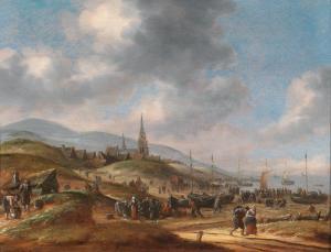 HEEREMANS Thomas 1641-1694,Ansicht des Strandes bei Scheveling,1678,Palais Dorotheum AT 2014-10-21