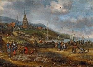HEEREMANS Thomas 1660-1697,The Beach at Scheveningen,1678,Lempertz DE 2016-11-19