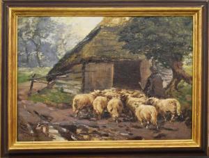 HEIDE Johannes von der 1878,Schafe auf dem Weg in den Stall,Scheublein Art & Auktionen DE 2023-05-12
