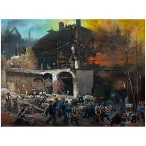 HEIJENBROCK Herman 1871-1948,Demolition of a steel mill,Kaupp DE 2022-11-26