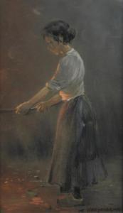 HEIJENBROCK Herman 1871-1948,Meisje in de Glasfabriek,Venduehuis NL 2022-02-22