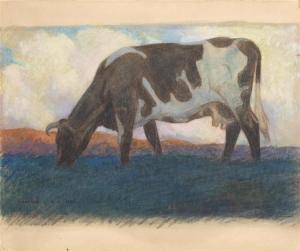 HEIL Charles Emile 1870-1953,A cow at sunset,Eldred's US 2018-05-23