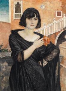 HEILEMANN Ernst 1870-1936,Portrait: Dal' Ongaro,1922,Palais Dorotheum AT 2017-12-13
