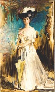 HEILMAIR Joseph 1843-1923,Portrait de madame Patricot auparasol,Campo BE 2008-12-09