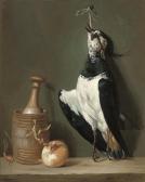 HEILMANN Jean Gaspard,A lapwing suspended from a nail with an onion, a s,Christie's 2009-04-23