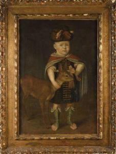 HEIMBACH Wolfgang 1613-1678,Portrait d\’un jeune prince tenant une biche par l,Osenat FR 2021-04-04