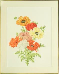 Heine Caren 1958,Multicoloured Poppies,1987,Lando Art Auction CA 2019-02-24