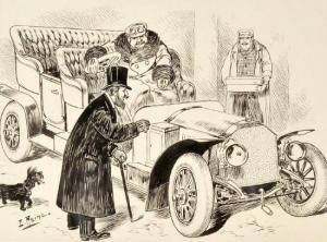 HEINE Edwin 1860-1917,Das moderne Automobil wird bewundert,Allgauer DE 2011-04-14