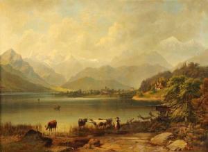 HEINE Johann Adalbert,Blick über den Zeller See auf die Hohen Tauern,1881,Von Zengen 2018-11-30