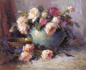 HEINEMAN T.V 1900-1900,Roses in a vase,Christie's GB 2001-04-19