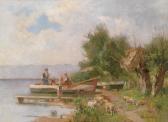 HEINISCH Karl Adam 1847-1923,Fishing Family by the Lakeshore,Palais Dorotheum AT 2014-02-17