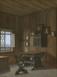 HEINRICH HANSEN Adolf 1859-1925,Das Studierzimmer Martin Luthers auf der Wart,1889,Galerie Bassenge 2023-11-30