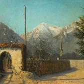 HEINRICH HANSEN Adolf 1859-1925,Italian mountainscape with church,Bruun Rasmussen DK 2015-01-26