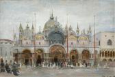 HEINRICH HANSEN Adolf 1859-1925,View from St Mark's Square with St Mark's Basi,1896,Bruun Rasmussen 2020-05-04