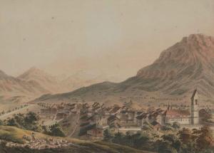 HEINRICH THOMANN,"Glarus. Capitale du meme Canton Contre de l'Eglis,1780,Schuler 2021-12-13